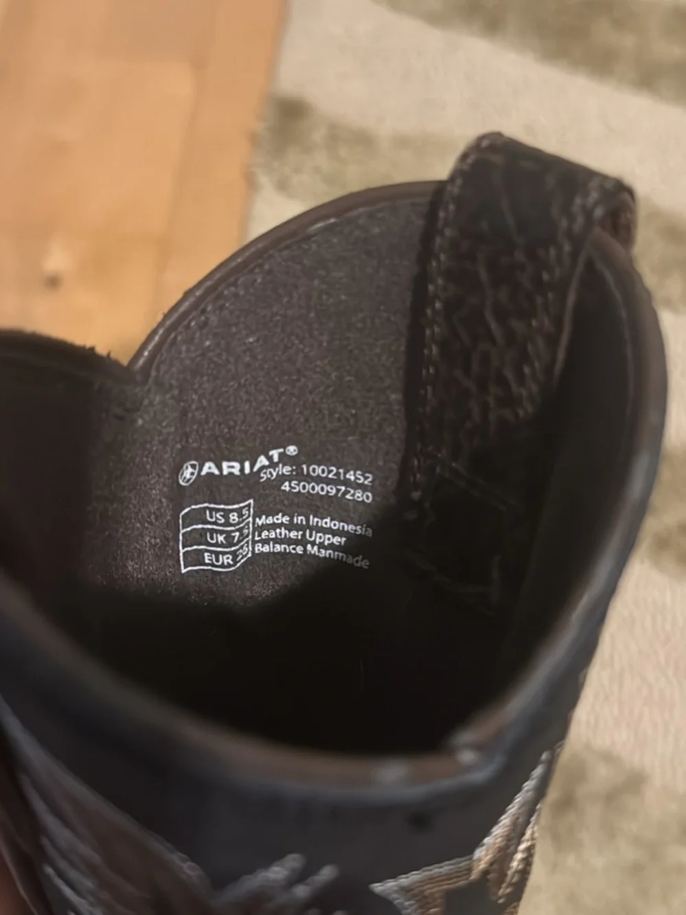 Ariat Brown and Black Kids Western Boots with Embroidered Shaft